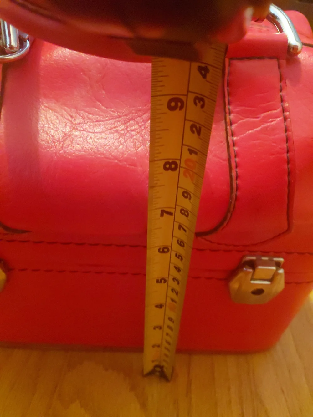 VINTAGE Cosmetics Travel/Train Case/Red Leather Top-Handles 2 Levels